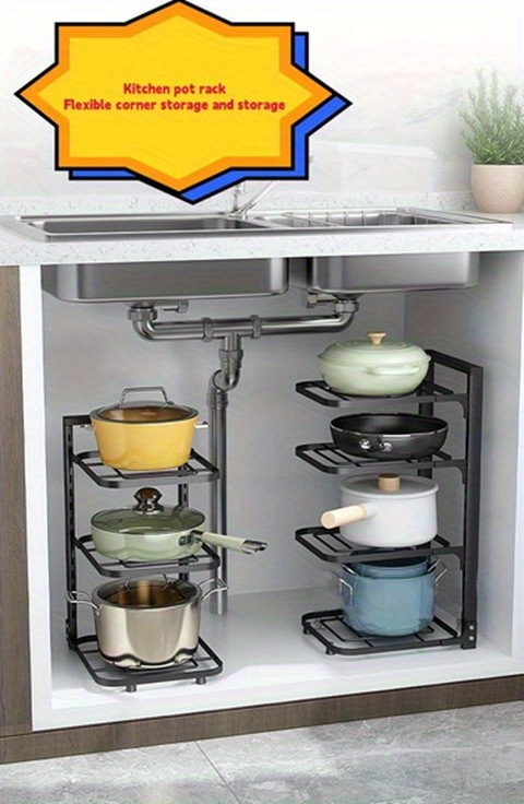 Pan And Pot Organizer For Cabinet Heavy Duty Pot Lid Rack - Temu