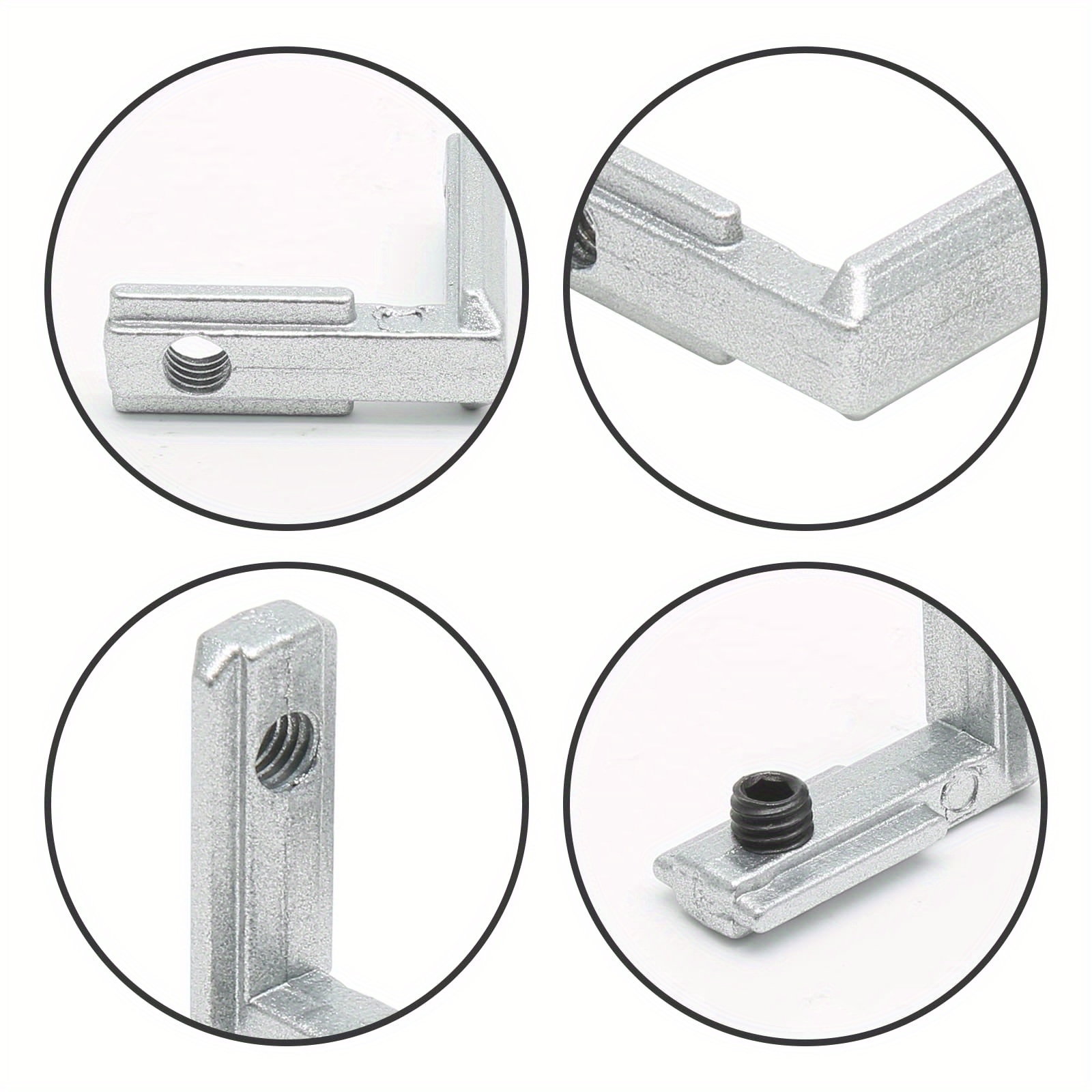 2pc 2020 3030 4040 Sliver Brackets Corner fitting angle aluminum L  Connector for Connector Aluminium Profile CNC Router 