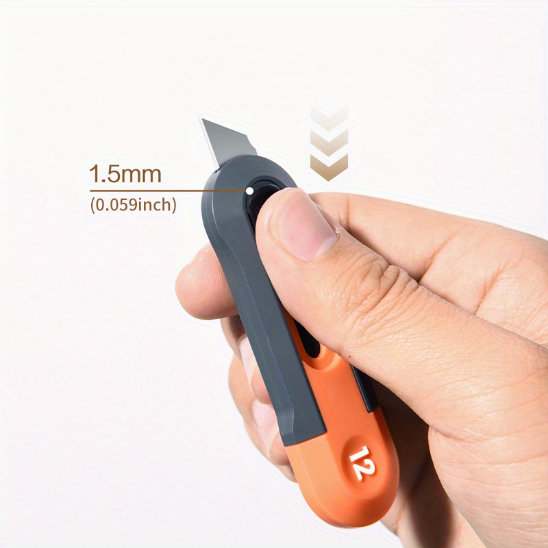 5 Pcs Mini Portable Box Cutter Auto Retractable Blade Pocket Knives Utility  Office Letter Opener Small Box Opener for Opening Packages Paper Cutting