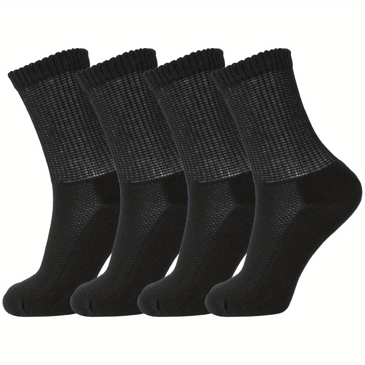 Calcetines de tobillo diabéticos para hombres y mujeres con empuñaduras, 6  pares de calcetines diabéticos antideslizantes de 1/4 de longitud ancha