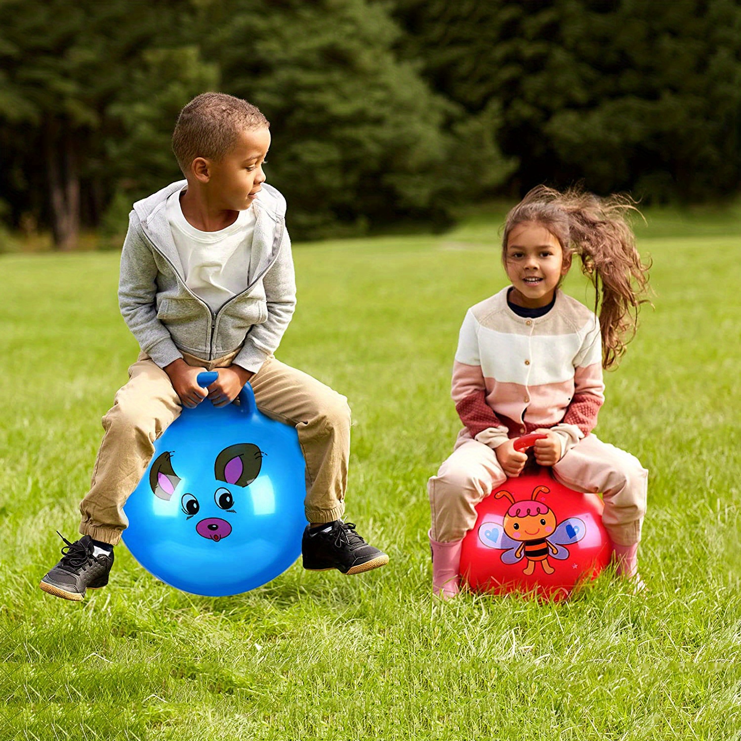 Pelota saltarina para niños de 7 a 9 años (pelota hippity hop, hopping  ball, pelota saltarina con asas, sit & bounce, canguro saltarín, pelota de