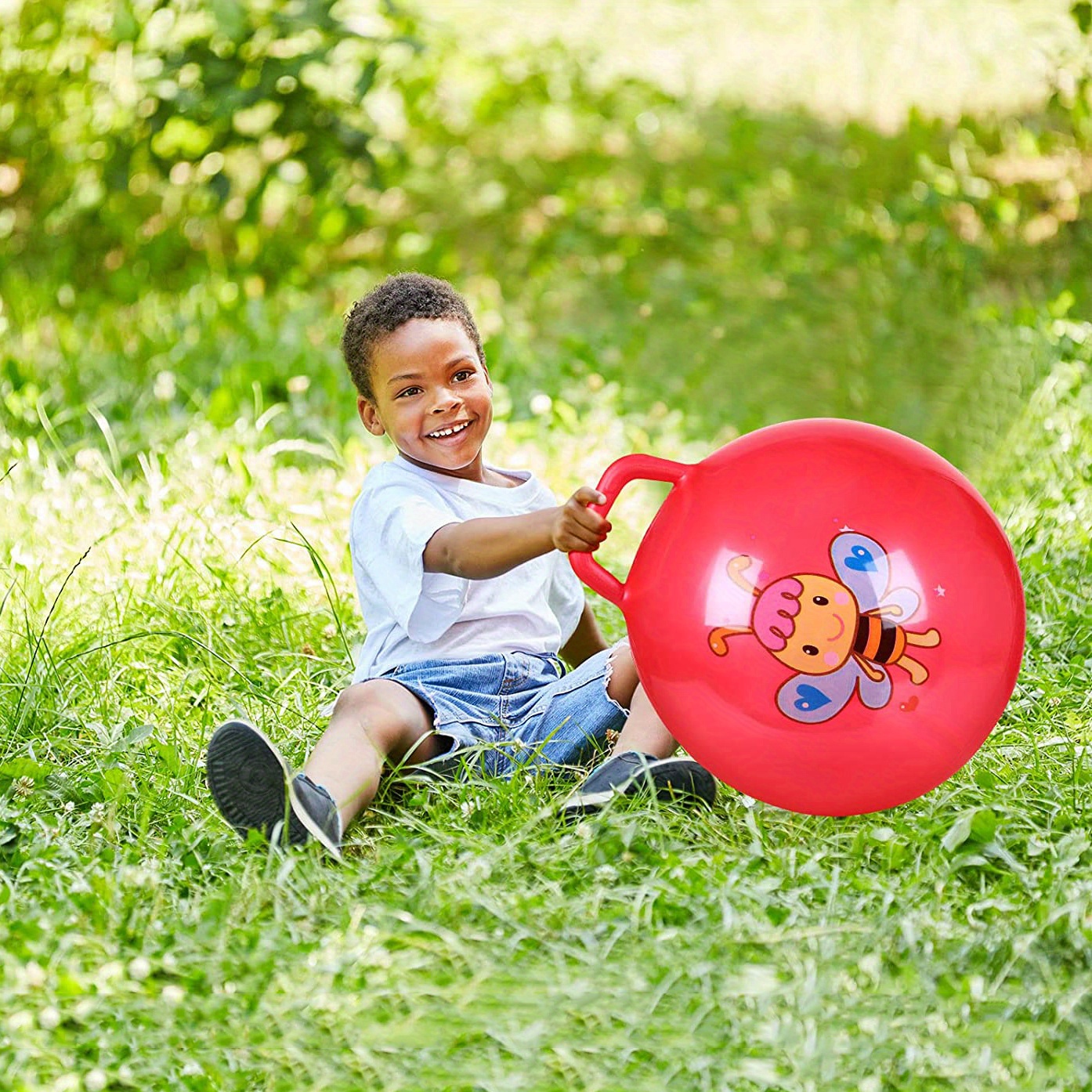 New Bounce Ballon Hopper pour enfants – Balle rebondissante avec poignées –  Ballon gonflable Hippity Hop – Balle rebondissante jaune avec pompe :  : Jeux et Jouets