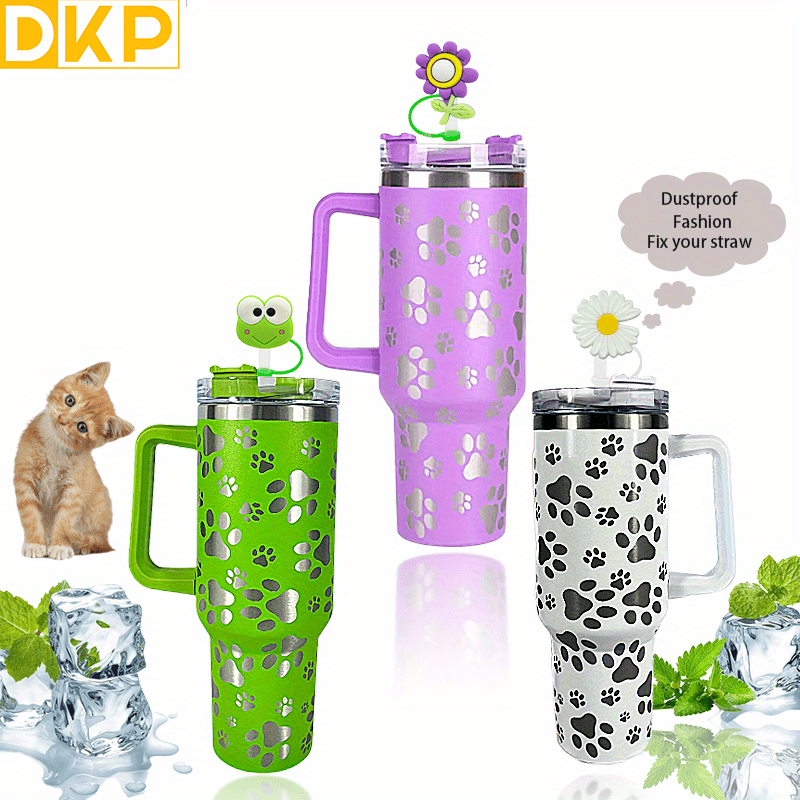 Dkp Insulated Tumbler With Handle And Straw Lid Large - Temu