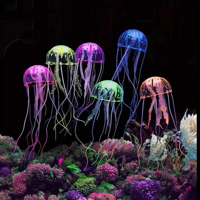 1pc Random Simulation Jellyfish Fish Tank Decoration Luminous