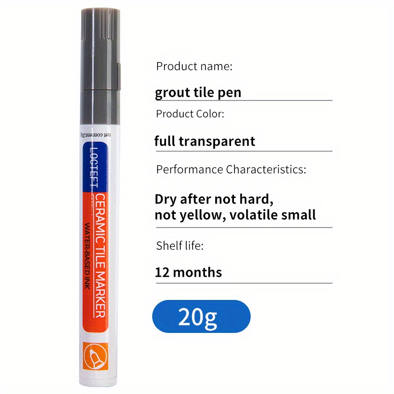 Waterproof Tile Marker Grout Pen Wall Seam Pen For Tiles Floor Bathroom  Decontamination Seam Repair Tools, For Hotel/Restaurant/Office/Commercial