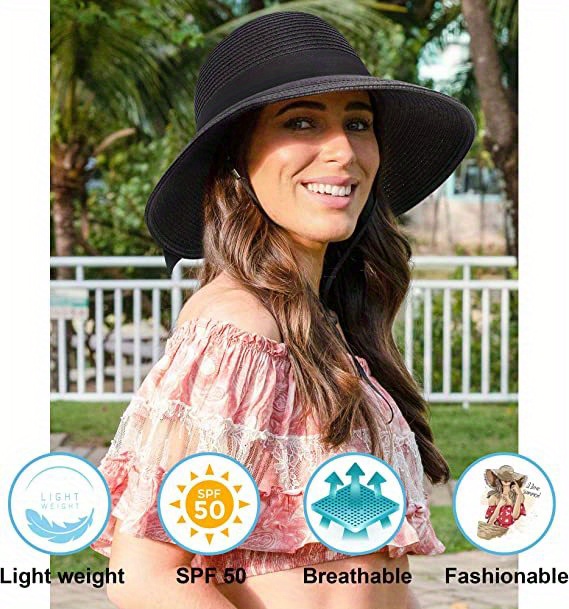 Bowknot Ponytail Sun Hat Elegant Wide Brim Uv Protection - Temu