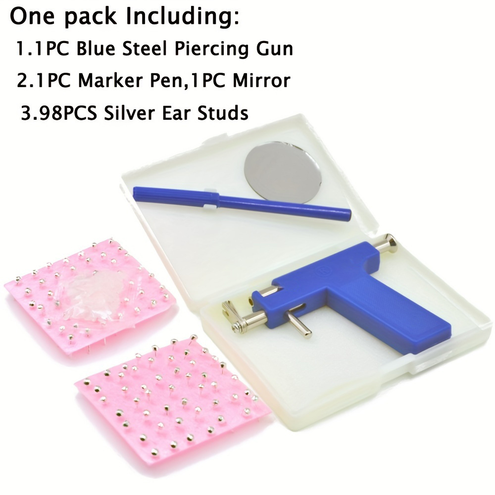 6 Pack Ear Piercing Kit Disposable Self Ear Piercing Gun No Pain Ear  Piercings Gun Kit Tool (blue purple)