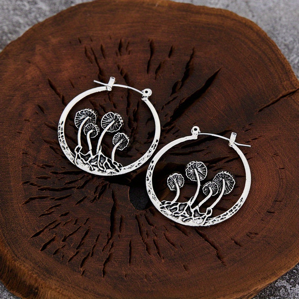 Image of Gothic Hollow Mushroom Fashion Earrings Bohemian Style Women's Earrings Jewelry Gifts