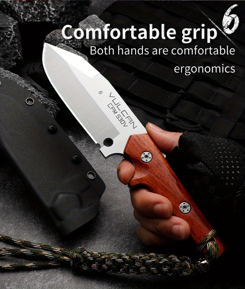 High Hardness Cpm 530v Steel Outdoor Knife Rescue Knife Temu