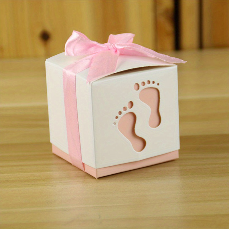 Image of 25pcs Shower & Gender Reveal Party Favor Boxes With Colorful -gift Boxes With Ribbon Bows In Pink, Blue, & Green For Gifts, Shower Gifts, Christmas, Halloween
