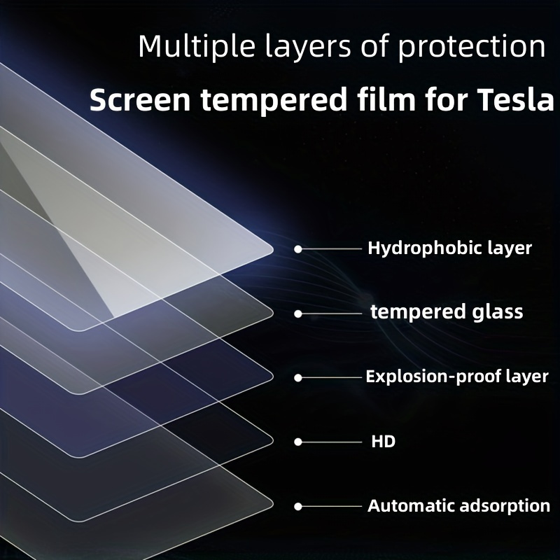 LANTU 2 Pièces Film de Protection pour Tesla Model 3 2024, Verre Trempé 9H  pour Écran