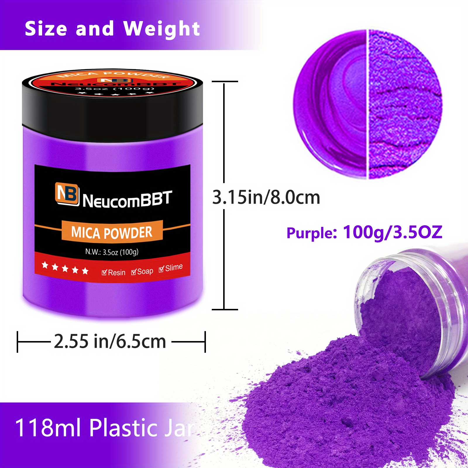 FIREDOTS Electric Purple Mica Powder for Epoxy Resin, Purple Pigment  Powder, Cosmetic Grade Mica for Lip Gloss, Soap and Body Butter, Epoxy  Resin Pigment Powder, Pearl Mica Powder for Resin : Buy