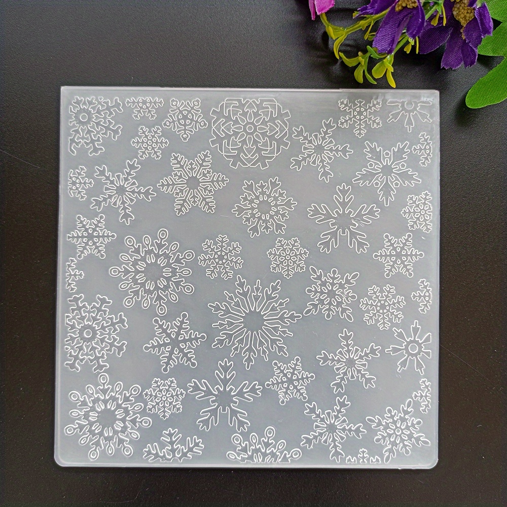 Trees Leaves Embossing Folders for Card Making, 5.7 × 4.2 inch Plastic Embossing Folders Snowflake Leaves Template Stencil Craft Card Embossing