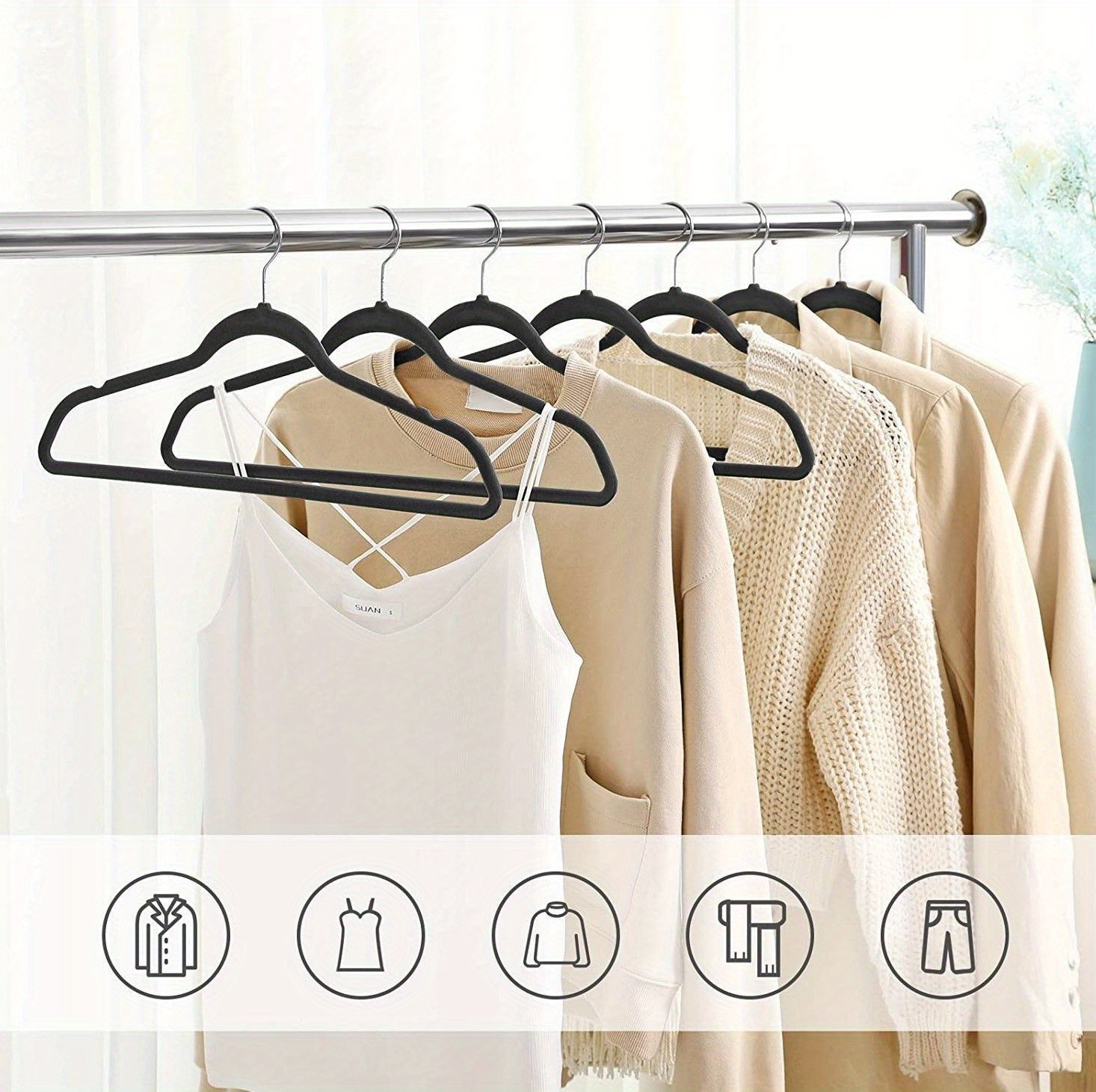 Non slip Velvet Hangers: Durable Space saving Sturdy For - Temu