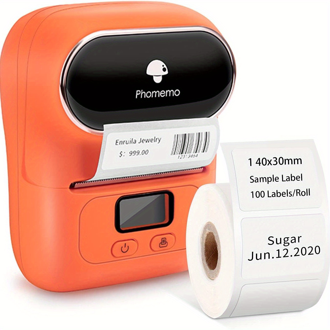 Phomemo M110S - Mini impresora de etiquetas térmica Bluetooth portátil para  etiquetas transparentes, código de barras, ropa, joyas, venta al por
