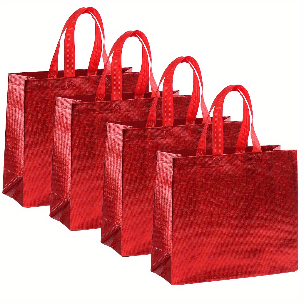 Large Golden Gift Bags For Present Birthday Party Wedding - Temu