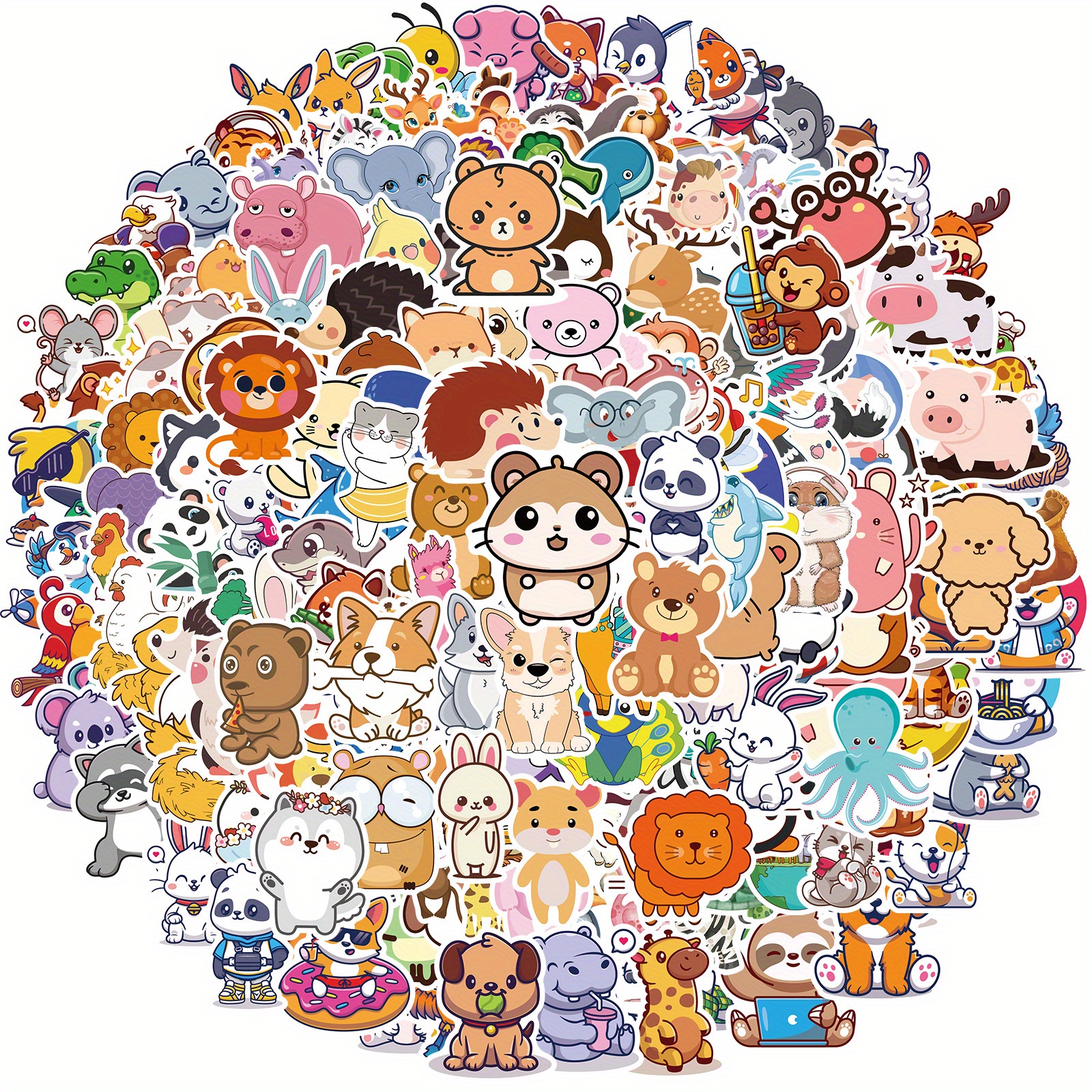 Cartoon Small Animal Stickers Cute Animal Graffiti Stickers - Temu