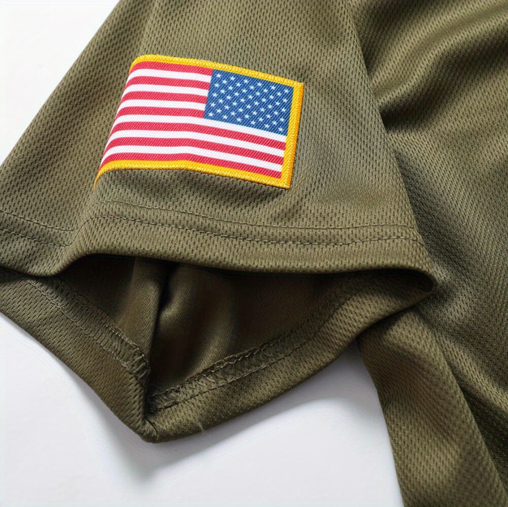 Men's #1 Baseball Jersey, Casual Short Sleeve Button Up Embroidery Classics  Salute Olive Green Sports Uniforms - Temu