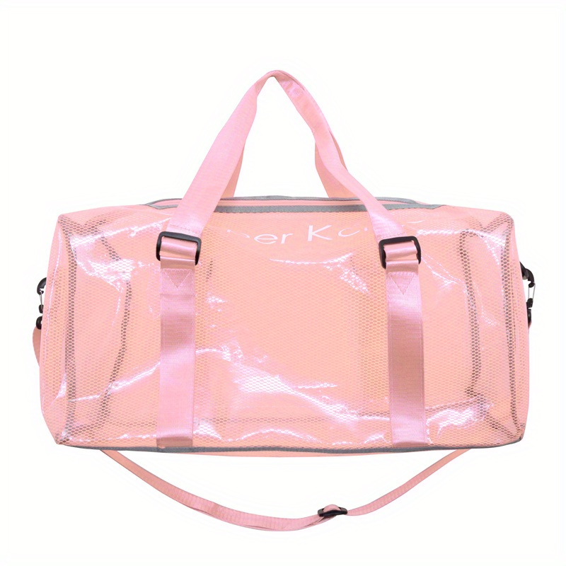 Clear Large Capacity Duffle Bag, Plastic Lightweight Luggage Bag