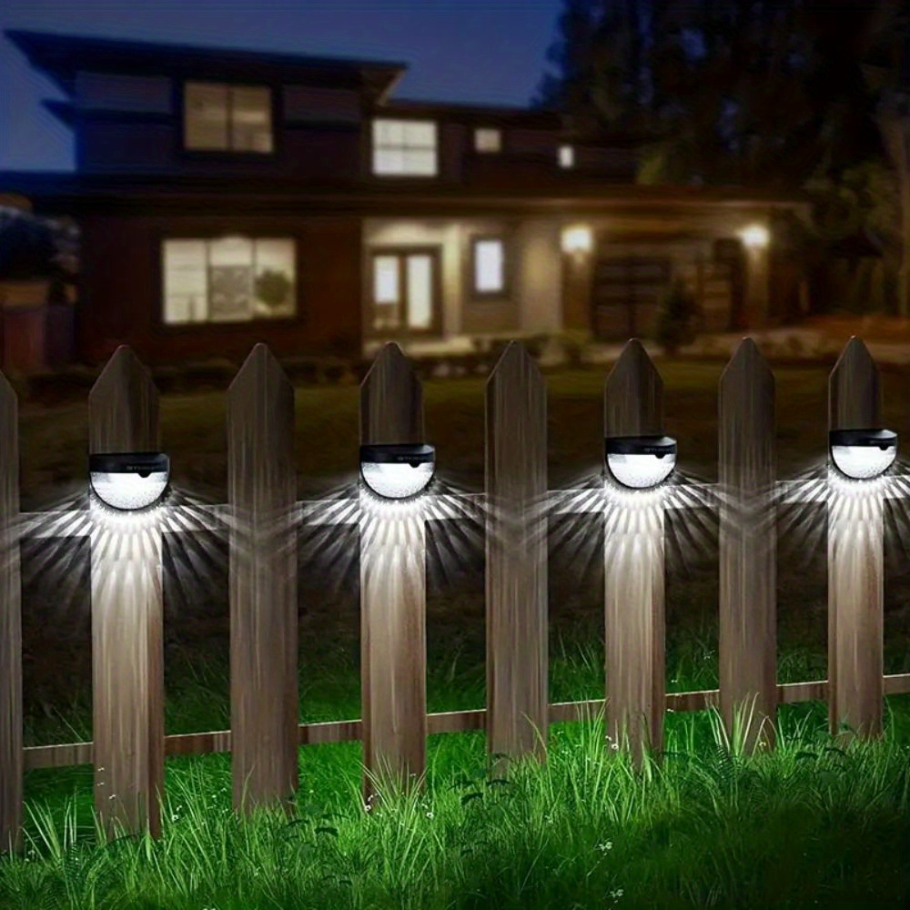 Staaricc 2/4/6pcs Solar Fence Lights, Deck Lights, Solar Wall Lights, Solar Wall Mount Outdoor Fence Lamp, IPX4, White LED Lamp, Lighting for Garden, Home, Patio, YardGarage, camping, Halloween, Christmas Party Decoration