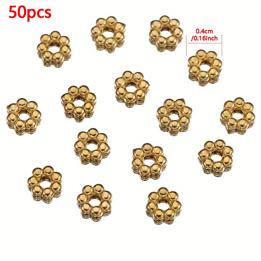 50 Stainless Steel Spacer Beads With Large Holes For Bracelet And Necklace Making Additions