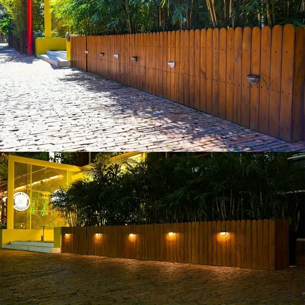 Staaricc 2/4/6pcs Solar Fence Lights, Deck Lights, Solar Wall Lights, Solar Wall Mount Outdoor Fence Lamp, IPX4, White LED Lamp, Lighting for Garden, Home, Patio, YardGarage, camping, Halloween, Christmas Party Decoration