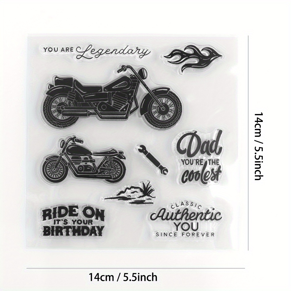 Motorcycle Stamp And Cutting Dies Set For DIY Scrapbooking Decoration Paper Craft Album Card Making