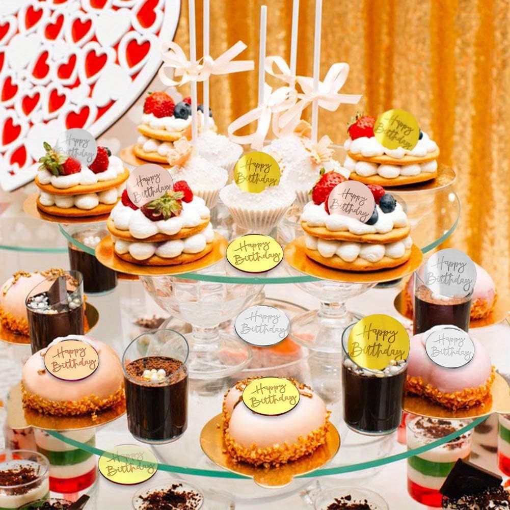 20pcs Toppers De Gâteau Acrylique Disque De Cupcake En - Temu France