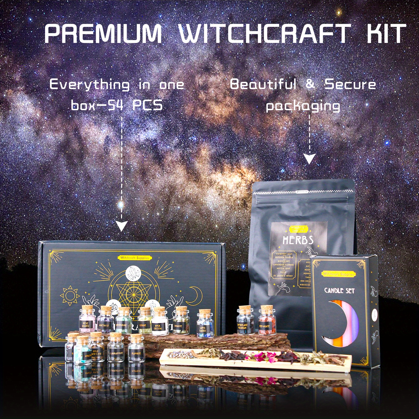 Witchcraft Kit Witchcraft Supplies Box For Witch Supplies And Tools Spell  Candles For Cleansing House 12