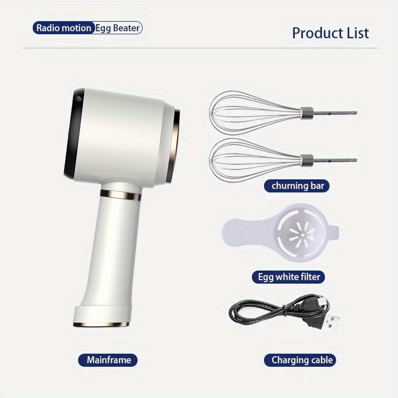 New Wireless Electric Dual-head Dual Wand Usb Electric Egg Beater