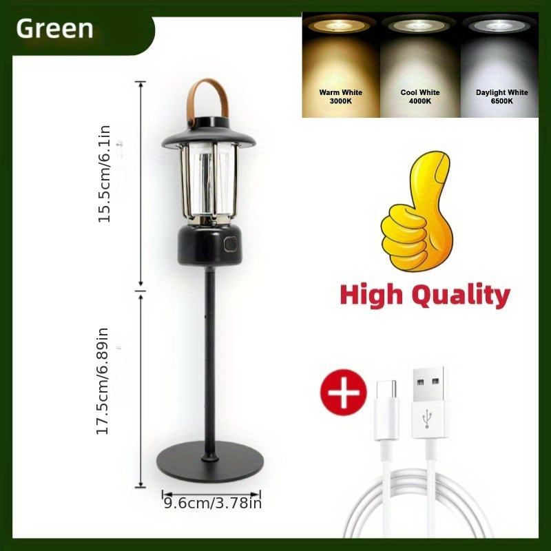 Retro LED Camping Lantern Rechargeable Tent Lights, Power Bank