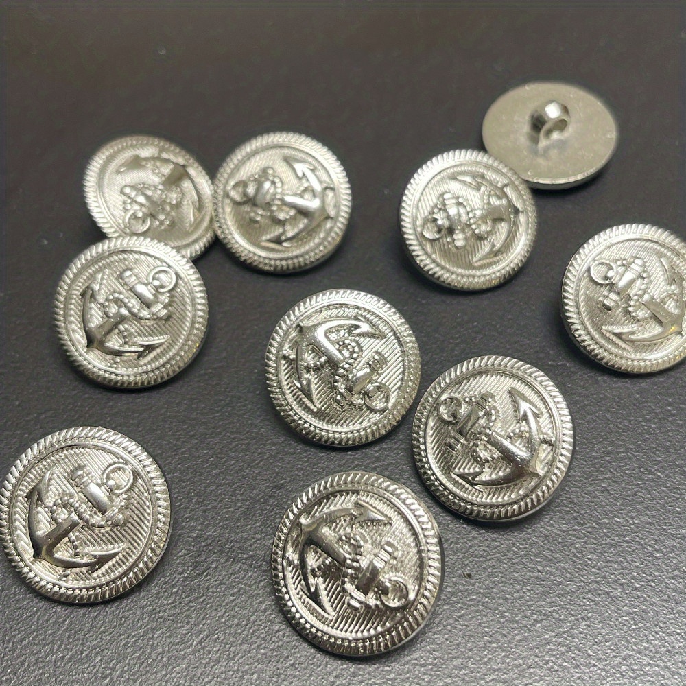 6 Botones Dorados Metalicos De 2cm Para Ropa Chamarra Camisa