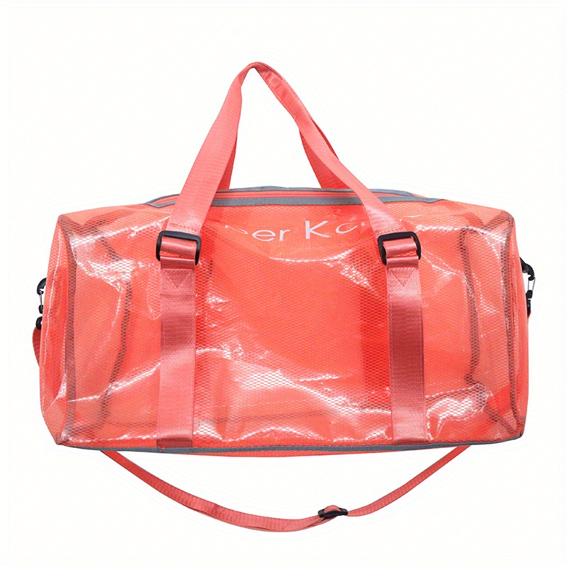 Clear Large Capacity Duffle Bag, Plastic Lightweight Luggage Bag, Portable  Travel Beach Storage Bag - Temu South Korea