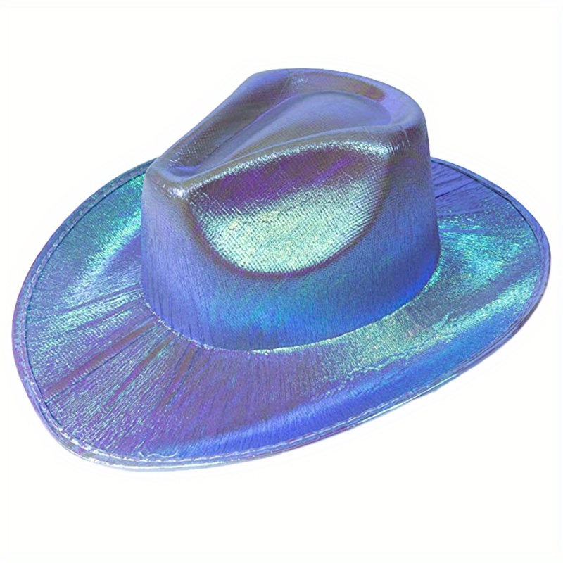 Shiny Laser Cowboy Hats Trendy Candy Color Jazz Fedoras Hip Hop Party Rave  Cowgirl Hats Music Festival Accessories For Women & Men - Temu Italy