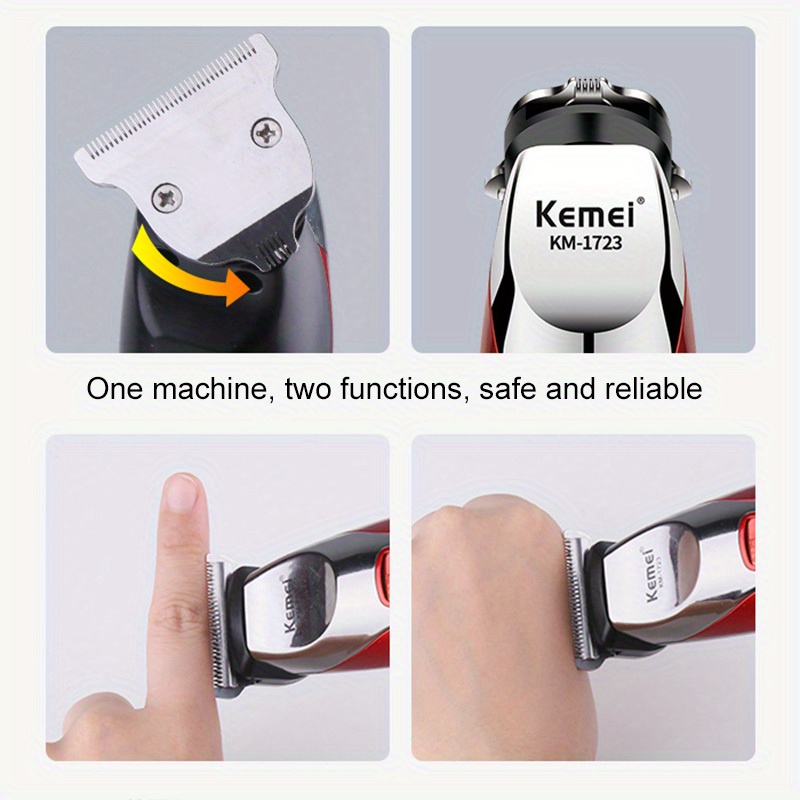 Kemei KM-1723 Hair Clipper - Powerful 2-in-1 Trimmer for Men - Electric  Beard Trimmer and Hair Cutter Machine - Perfect for Home and Professional  Use