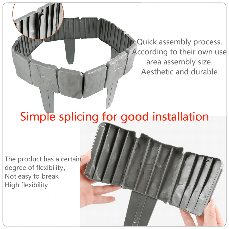Garden Edging Long Imitation Stone Border Plastic Fence Temu