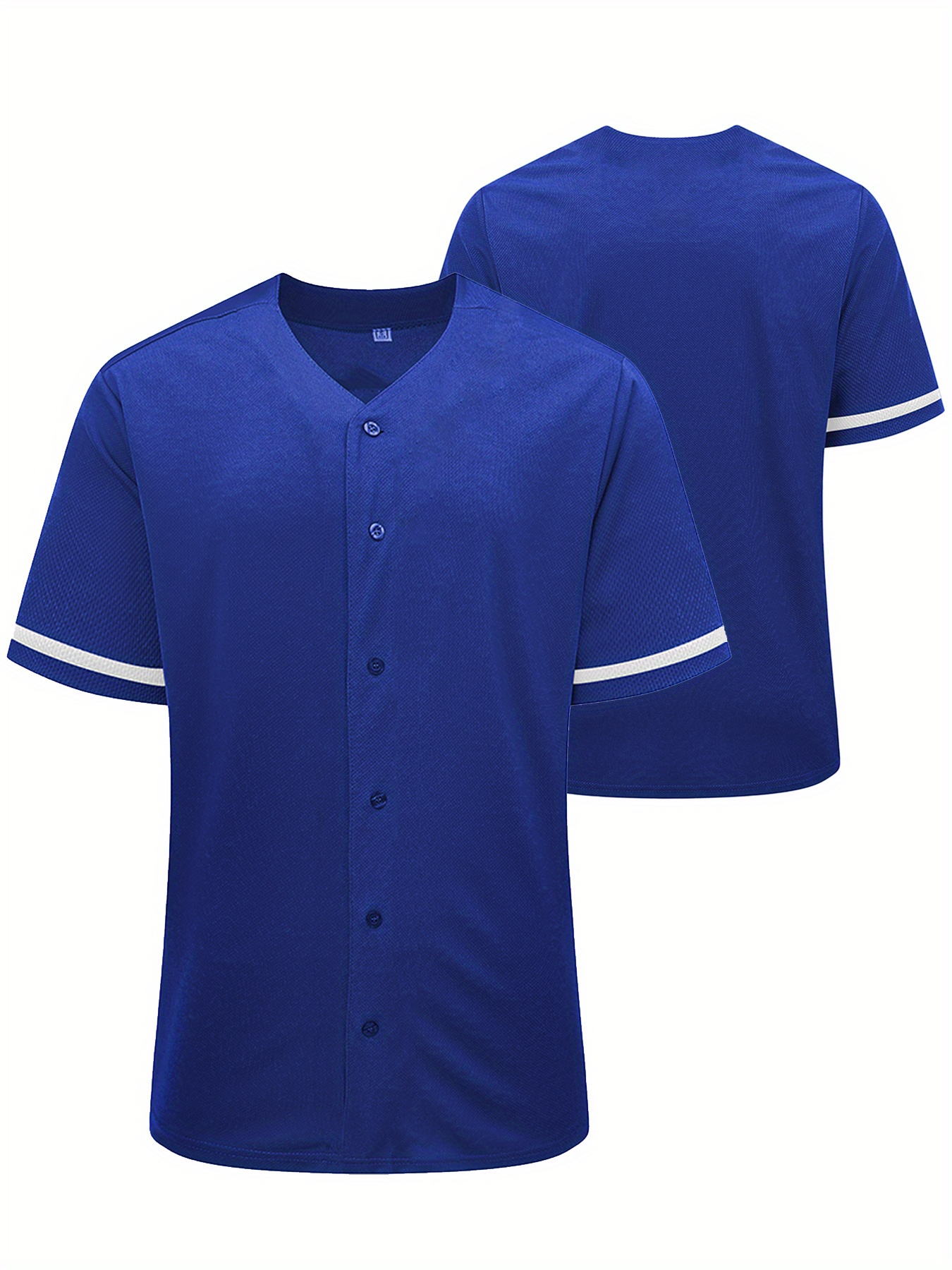 Men's Solid Baseball Jersey, Active Classic Design Button Up Short Sleeve Uniform Baseball Shirt for Training Competition S-XXXL,Temu