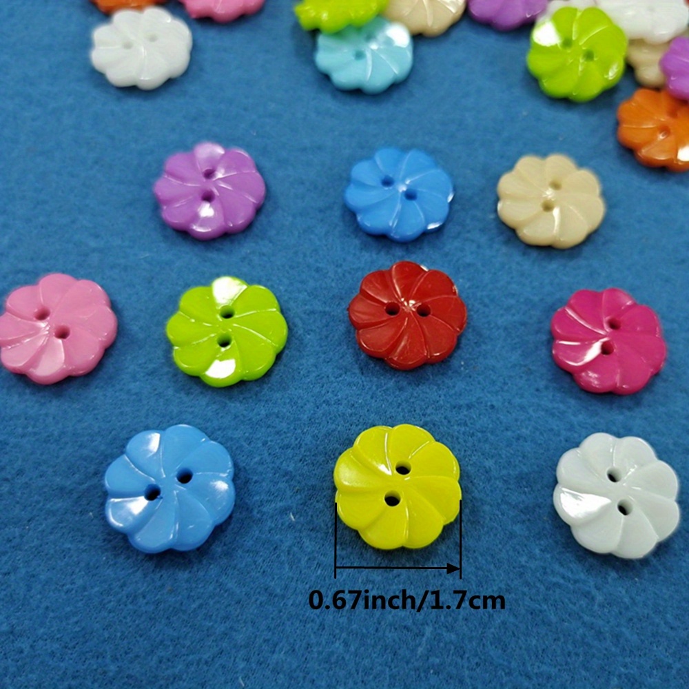 50pcs Mixed Colors 0.51inch Cute Flower Shape Small Buttons For Children's  Clothing Sewing Supplies DIY Accessories