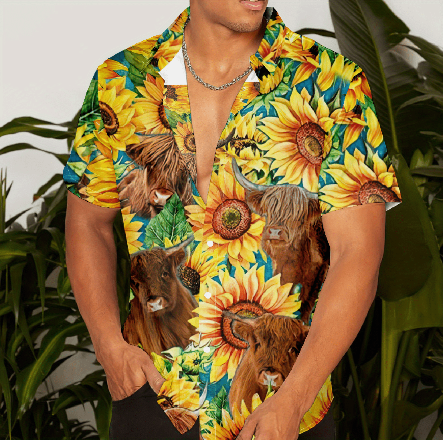 Plus Size Men's Hawaiian Shirts for Beach, Retro Floral Printed Short Sleeve Aloha Shirts, Oversized Casual Loose Tops for Summer,Casual,Temu