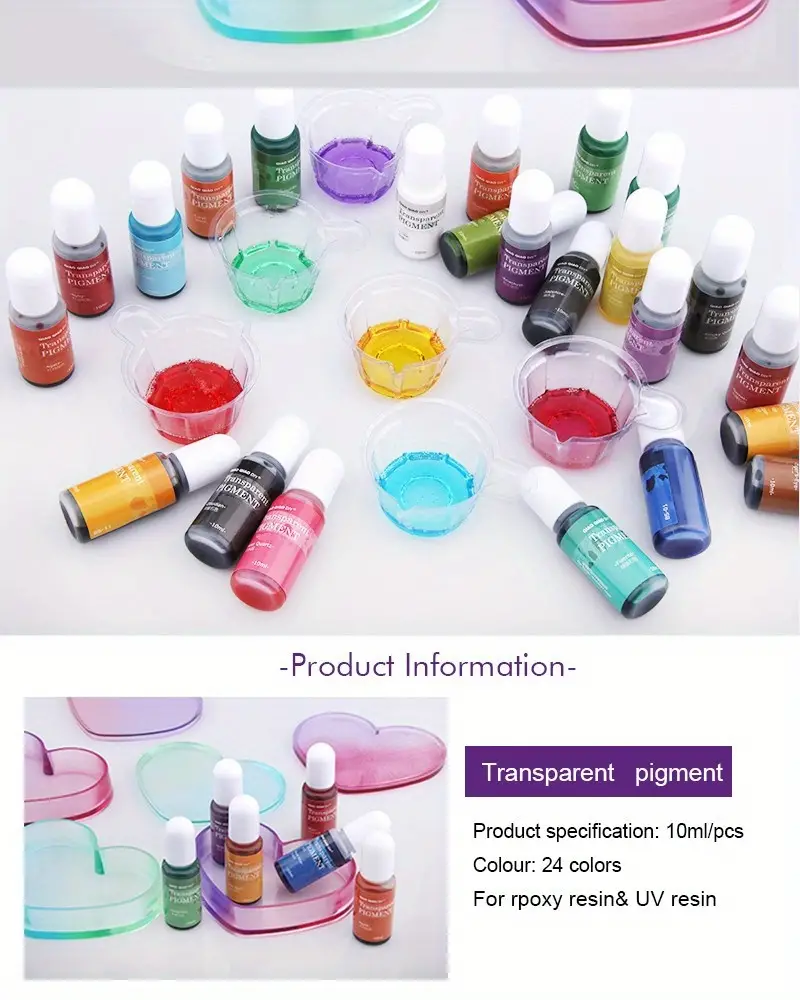 24 Colors Epoxy Resin Liquid Transparent Pigment Non toxic - Temu