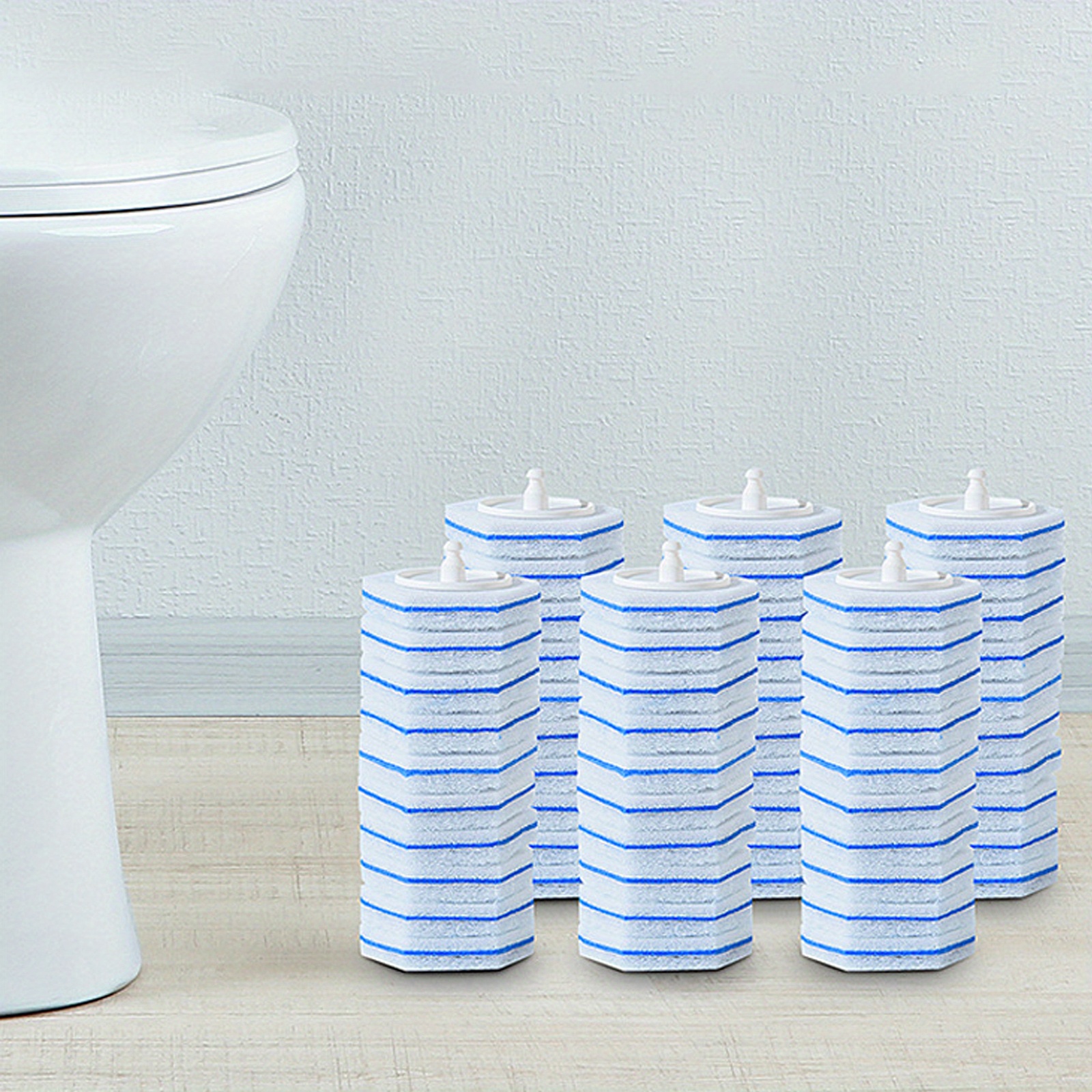 10 têtes de recharge de baguette de toilette désinfectante pour baguette de  toilette système de nettoyage de toilette jetable (seulement 10 têtes de  rechange) 