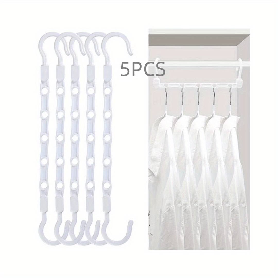 HOUSE DAY White Magic Space Saving Hangers, Premium Smart Hanger  Hooks, Sturdy Cascading Hangers with 5 Holes for Heavy Clothes, Closet  Organizers and Storage, College Dorm Room Essentials 10 Pack 11.99