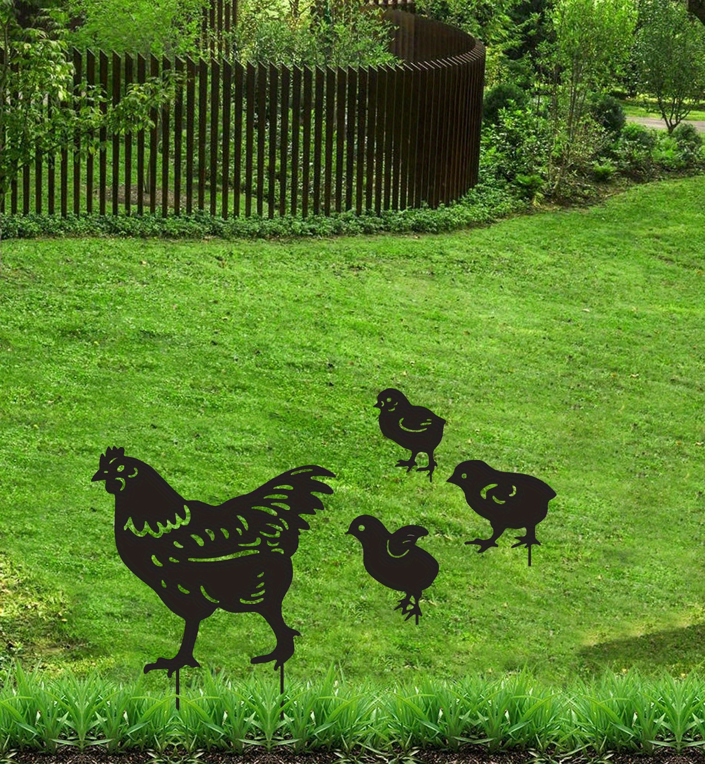 Amazon.com: Rooster Yard Decor Metal Decorative Garden Stakes - Chicken  Yard Art Rooster and Hen with Chicks Statues Idea Garden Gifts for Outdoor,  Patio, Outside - Set of 3 Lawn Decorations :