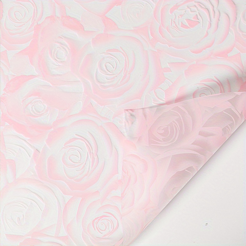 20pcs Pink Floral Wrapping Paper For Bouquets
