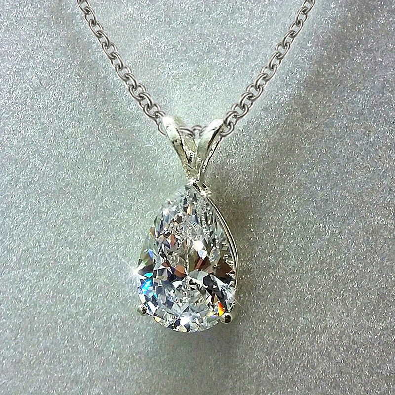 Teardrop-shaped Zirconia Pendant Necklace For Women, Perfect For Wedding Proposals And Parties