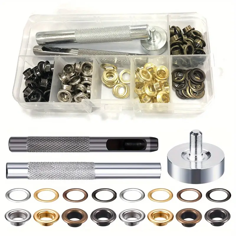 Grommet Kit Grommets Eyelets With Install Tool Kit And Box - Temu