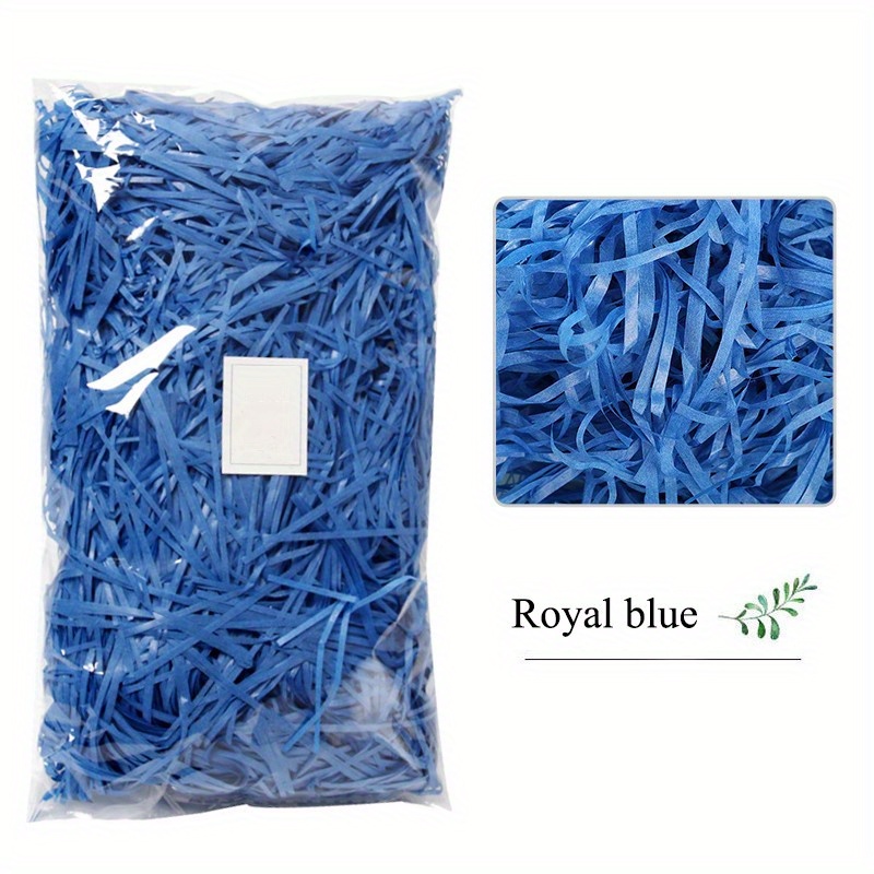 Crinkle Paper Shred for Packaging Gift Box / Basket Filler Color Blue 8 oz.  Bag