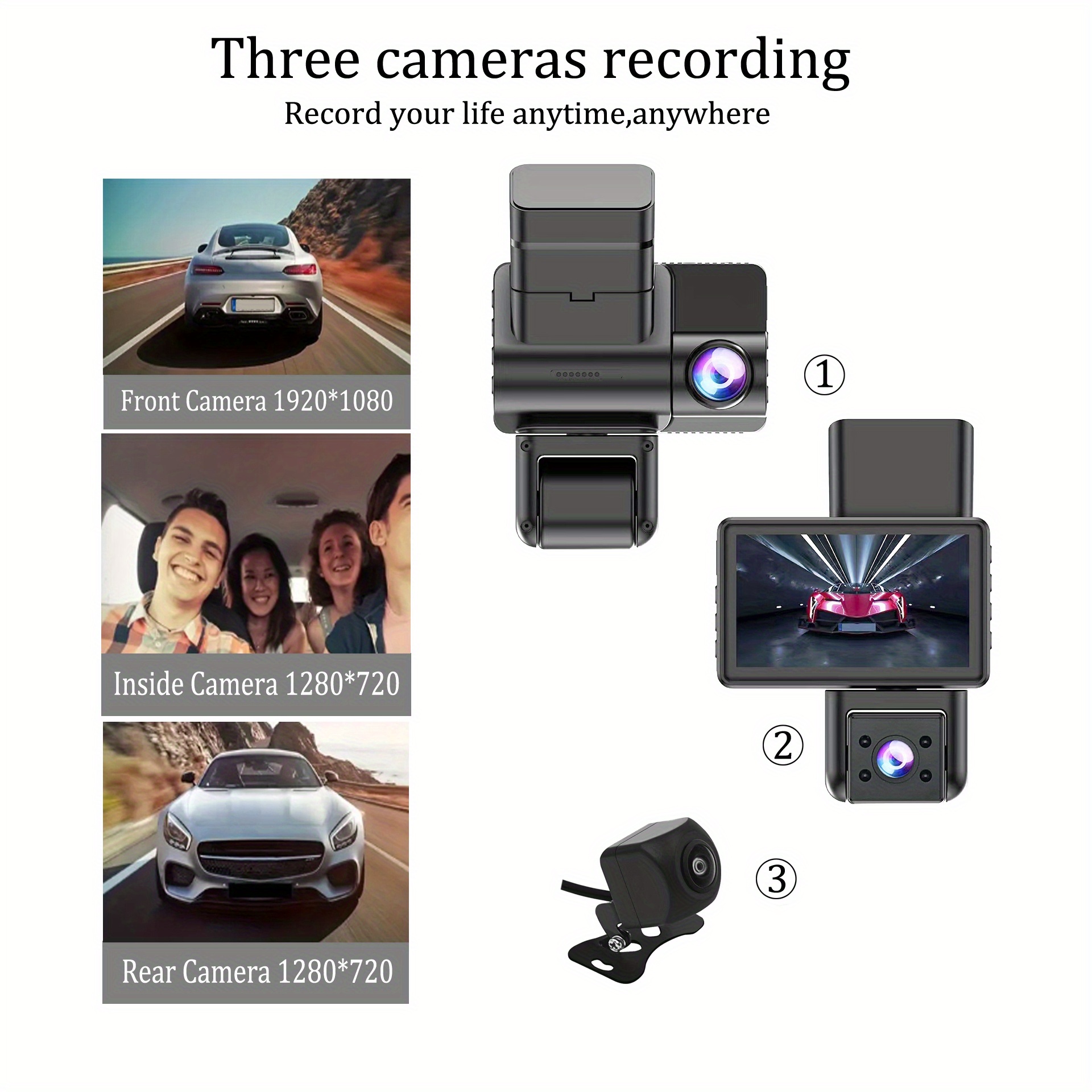Build in Wifi Dash Cam Front And Inside Dash Camera For - Temu