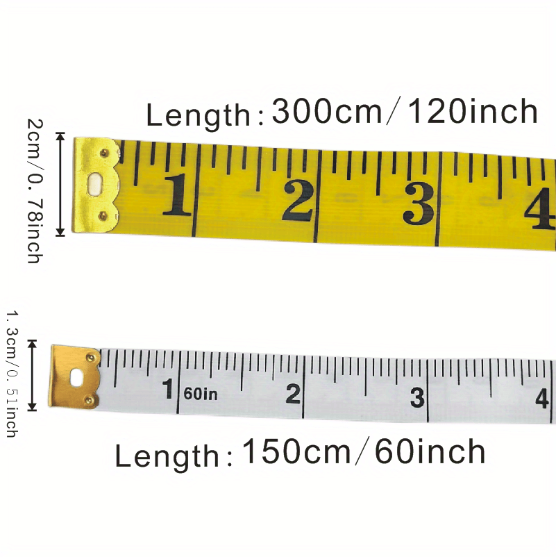 Pack of 3 - Sewing Soft Vinyl Measuring Tape Seamstress Tailor Ruler Dieting 60L