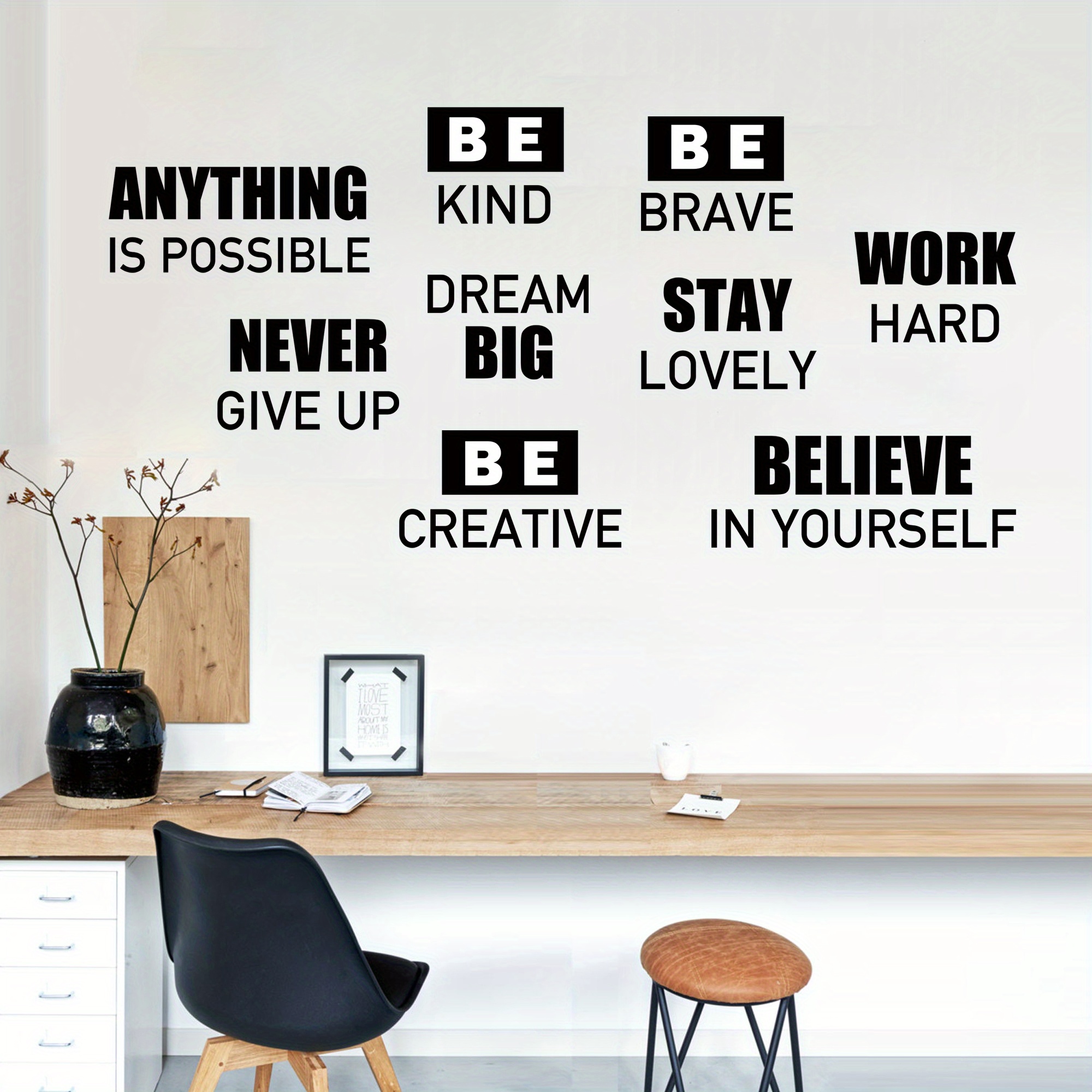 Inspiring Space Stickers 5-in-1 Inspirational Quote Stickers